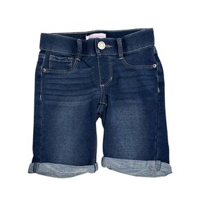 Tommy Bahama Girls Size 7 Blue Denim Bermuda Shorts with Cuffed Hem